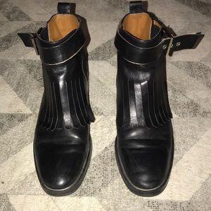 Zara black leather booties